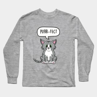 Purrfect Cat Pun Long Sleeve T-Shirt